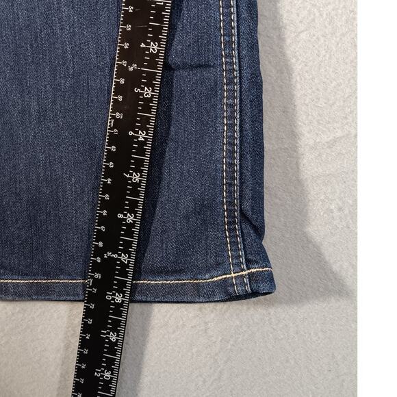 Maurices Jeans 3/4 X-Short Bootcut Stretch Dark Wash Mid Rise Denim Pants Women - Picture 2 of 5